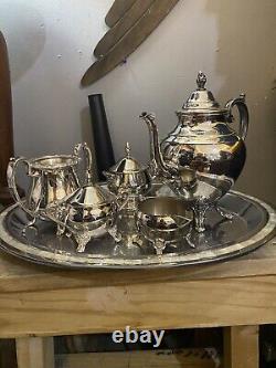 Silver plate Tea Set (WM Rogers) Towle Mother Of Pearl Platter