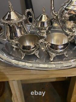Silver plate Tea Set (WM Rogers) Towle Mother Of Pearl Platter