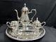 Silver Plated Tea Set 4 Pieces With Tray