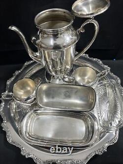 Silver plated Tea Set 4 Pieces with Tray