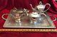 Six Piece Silver Plated Bamboo Style Coffee And Tea Set Withtray