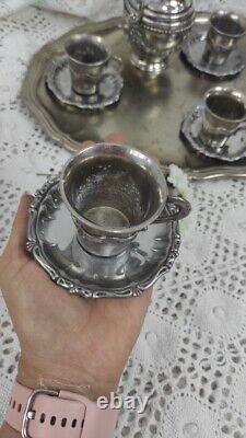 Small Vintage Tea Set With Tray Set Utensils Vintage Old Antique