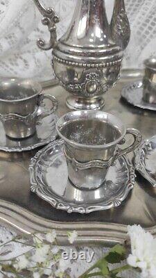Small Vintage Tea Set With Tray Set Utensils Vintage Old Antique