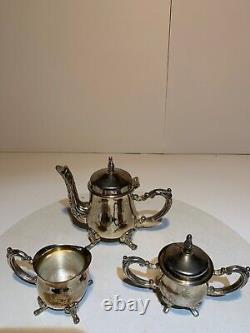 Small vintage Antique Silverplate Tea Set, 3 piece set home decor, Free Shipping