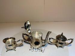 Small vintage Antique Silverplate Tea Set, 3 piece set home decor, Free Shipping