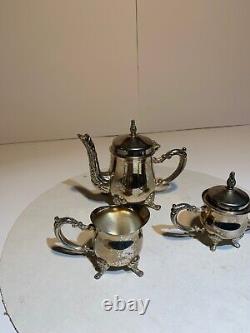 Small vintage Antique Silverplate Tea Set, 3 piece set home decor, Free Shipping