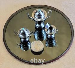 Stellar Mini 7-Piece Tea Set Handcrafted'60s Mexican Sterling Silver Turquoise