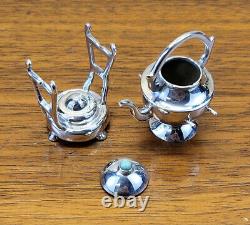 Stellar Mini 7-Piece Tea Set Handcrafted'60s Mexican Sterling Silver Turquoise