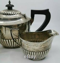 Sterling Silver 925 Tea Set Teapot Cream & Sugar English 570 grams
