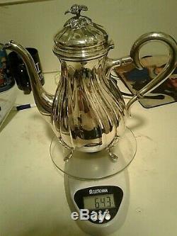 Sterling Silver 925 tea pot set 896 grams Milk Sugar Anique Danish Excellent