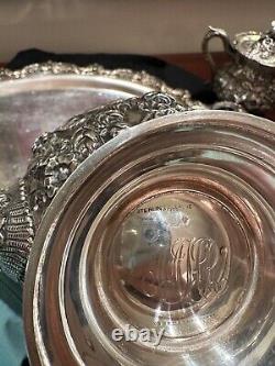 Sterling Silver Baltimore Sterling Silver Antique Floral Repousse Tea/Coffee Set