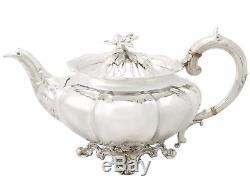 Sterling Silver Melon Style Four Piece Tea and Coffee Set Antique
