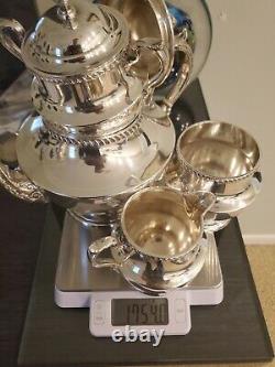 Sterling Silver Tea And Coffee Serving Set Gorgeous Vintage 1170 + Grams