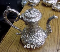 Sterling Silver Tea Set S. Kirk & Son Floral Repousse Coffee L@@k Trusted