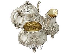 Sterling Silver Three Piece Tea Set Antique Victorian