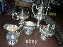 Sterling silver tea set with tray, Virginia, 6 Piece 64.54+51.8 Troy Ounces