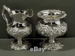Stieff Sterling Silver Tea Set 1948 HAND CHASED WEIGHS 55 OUNCES