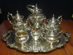 Stunning Gorham Sterling Silver 7 Pc. Coffee/Tea Set Chantilly Countess Pattern