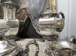 Stunning J. E. Caldwell & Co. Antique Sterling Silver Tea Set. 5 Pieces. Phila