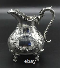 Stunning Melon Style Embossed 3 Piece Teaset Sugar Creamer Teapot Silver Plated