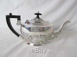 Stunning Sheffield Silver Plated Repousse 4 Pc Tea & Coffee Set