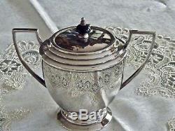 Superb Art Deco Silver Plated Tea Set With Tray Hegworths C 1930's