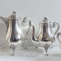 Superb Christofle France Marly Silver Plate Tea & Coffee Set 4 Pieces