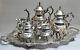 Theodore B. Starr Silver On Copper 6 Piece Set Withtray Teaset- Beautiful! Vgc