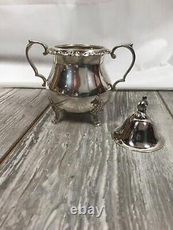 Tea Set Silver Plated Wallace La Reine / Tray Antique 4 piece Set EUC + Bags