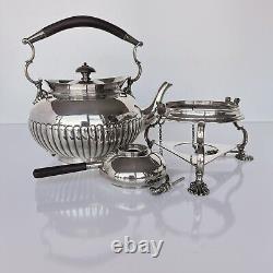 Tea Set Vintage Silver Plate English Goldsmiths & Silversmiths with Stand & Burner