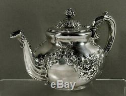 Theodore Starr Sterling Tea Set c1910 HAND DECORATED