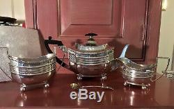 Thomas Bradbury English Sterling Silver Tea Set London c. 1897 Makers Mark T B