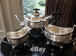 Thomas Bradbury English Sterling Silver Tea Set London c. 1897 Makers Mark T B