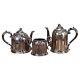 Three Piece Antique Silver Plated Tea Set C1890