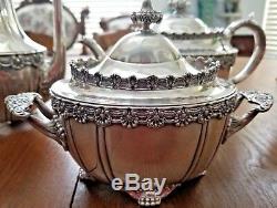 Tiffany 1893 Columbian Expo Sterling Silver ENGLISH KING 5 Pc Coffee & Tea Set