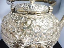 Tiffany & Co 6 Piece Heavy Repousse Sterling Silver Tea Set Circa 1870