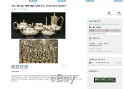 Tiffany & Co 6 Piece Heavy Repousse Sterling Silver Tea Set Circa 1870