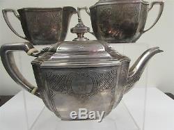 Tiffany & Co Makers Sterling Silver 925 Monogrammed Hampton Tea Set