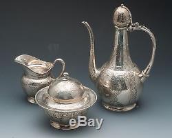 Tiffany & Co Persian 3 piece Sterling Silver Demitasse Tea Set
