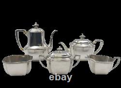 Tiffany Sterling Silver 1912 5-Piece Tea Coffee Set in Hampton Pattern Art Deco