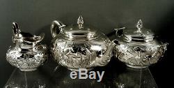 Tiffany Sterling Silver Tea Set c1875 Raised Ivy Rare