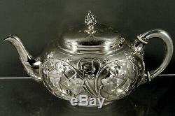 Tiffany Sterling Silver Tea Set c1875 Raised Ivy Rare