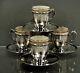 Tiffany Sterling Tea Set 4 Cups/ Saucers & Lenox Liners C1914
