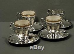 Tiffany Sterling Tea Set Cups/ Saucers & Lenox Liners c1914