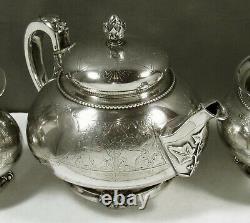 Tiffany Sterling Tea Set c1865 IVY PATTERN