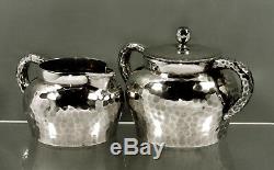 Tiffany Sterling Tea Set c1876 Japanese Manner Hand Hammered