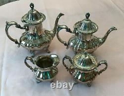 Towle Grand Duchess Set Coffee Pot, Tea Pot, Creamer, Sugar Bowl Silverplate
