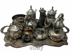 Towle & PairPoint Vintage Silver Plated Coffee & Tea Set with Tray