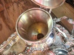 Towle Silverplate Grand Duchess Coffee Tea Pot Set Sugar Bowl LID Creamer Tray