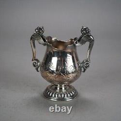 Two Piece Antique Figural Silver Plated Tea Set C1890